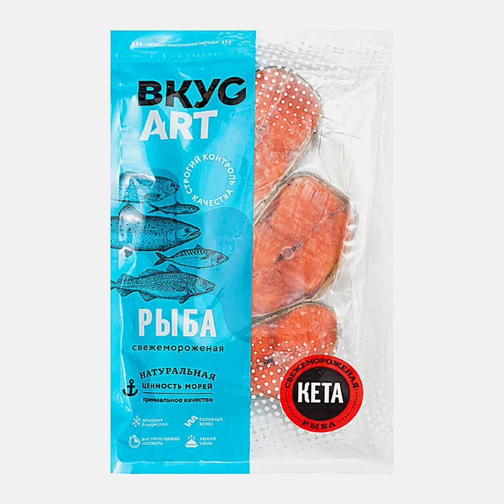 Кета ВкусАрт стейк на коже замороженная 500г
