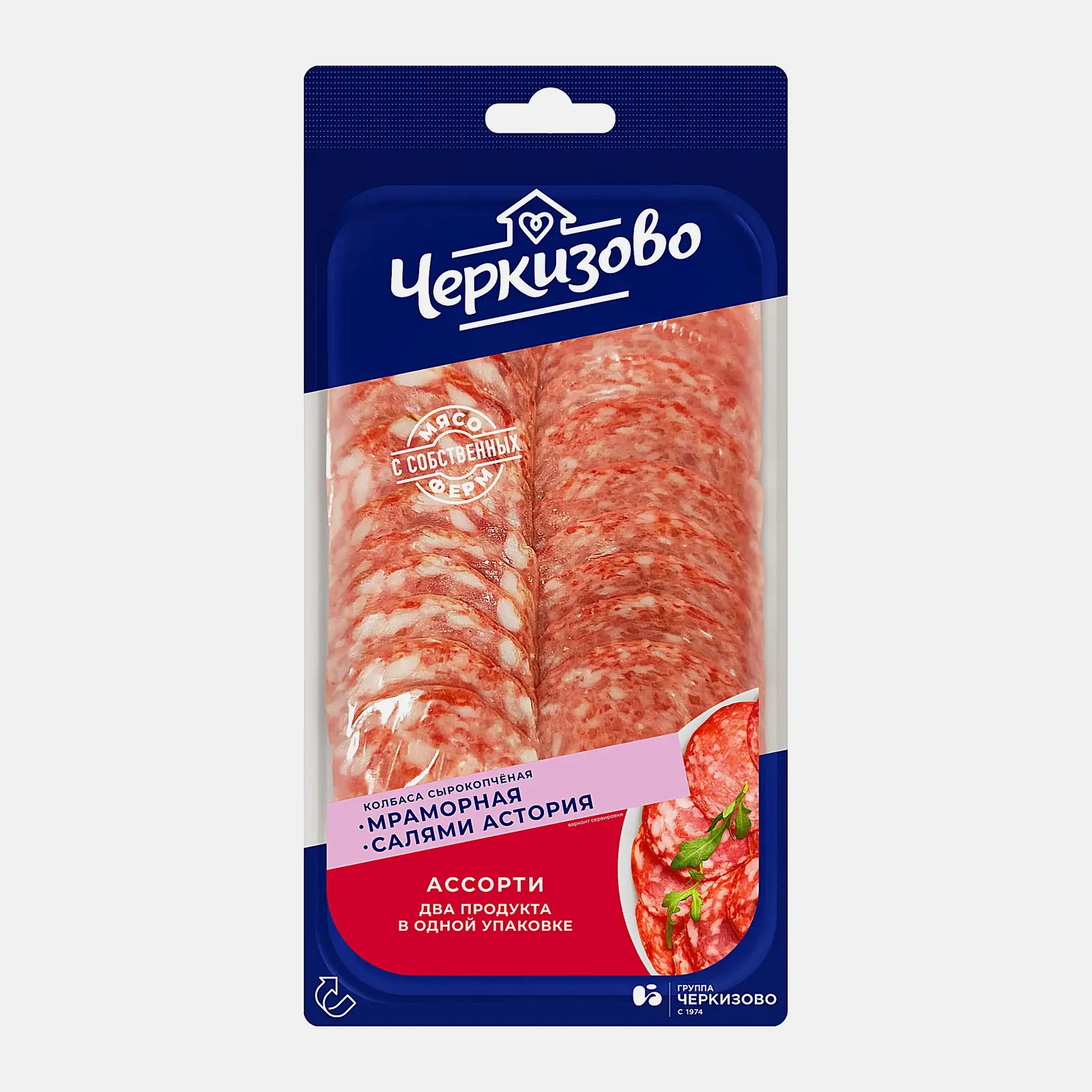 Изображение товара Колбаса Черкизово Мраморная и салям сырокопченая 85г нарезка