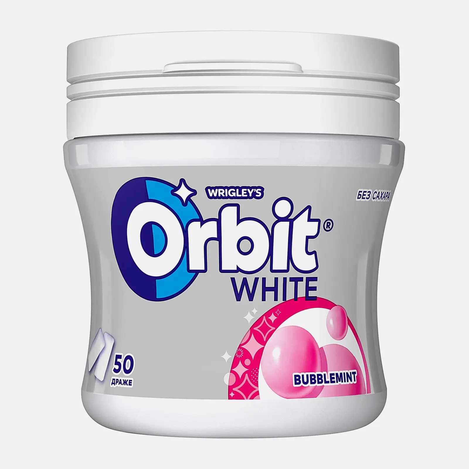 Жевательная резинка Orbit White Bubblemint без сахара банка 68г