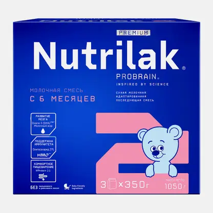 Смесь молочная Nutrilak Premium+2 с 6 до 12 месяцев 1.05кг