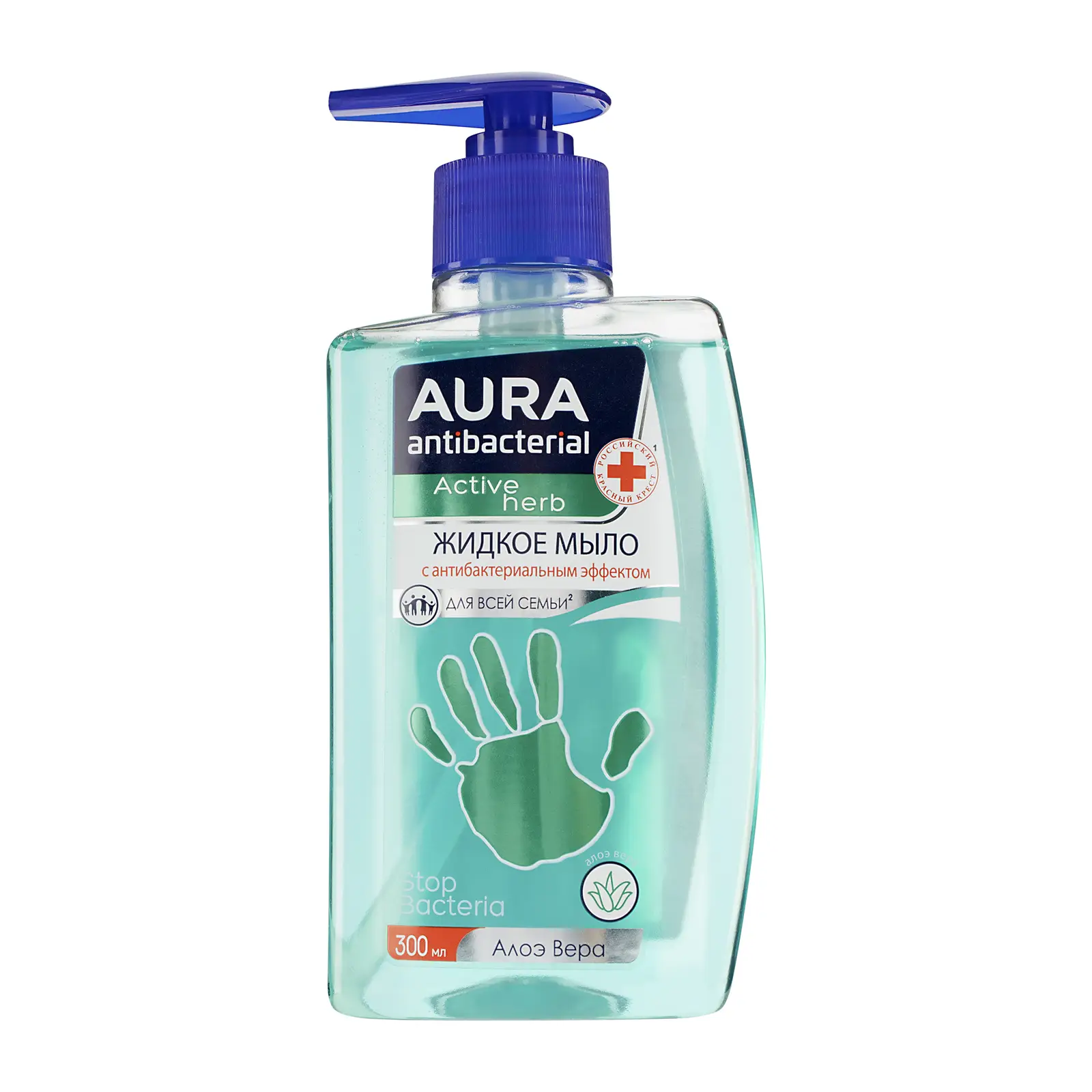Мыло Aura Antibacterial Active Herb жидкое алоэ вера 300мл
