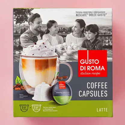 Кофе в капсулах Gusto Di Roma Латте Dolce Gusto 16шт 144г