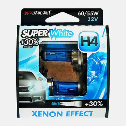 Автолампы галогеновые AutoStandart White H4-12V 60/55W 2шт
