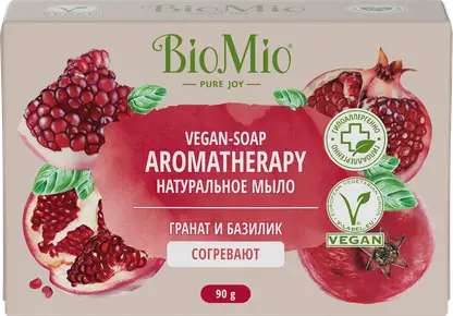 Изображение товара BioMio Натуральное мыло Гранат и Базилик 90г