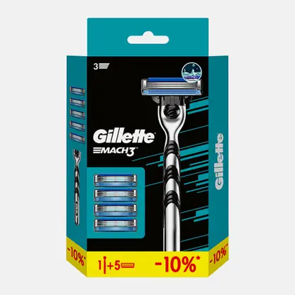 Бритва Gillette Mach3 с 5 сменными кассетами