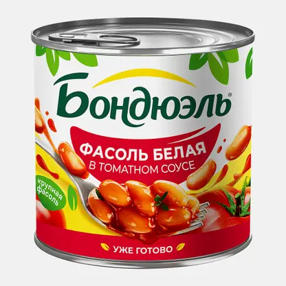 Фасоль Бондюэль белая в томатном соусе 400г