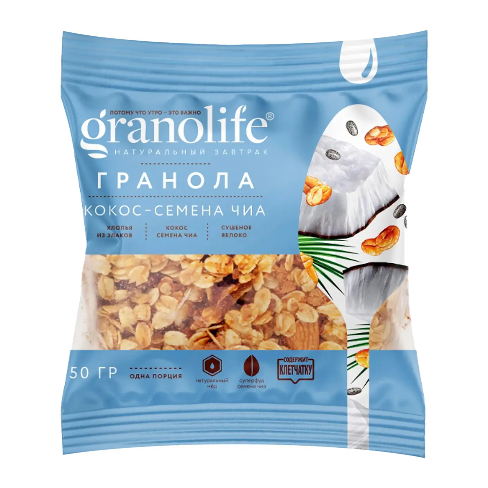 Изображение товара Гранола Кокос-семена чиа Granolife 50г