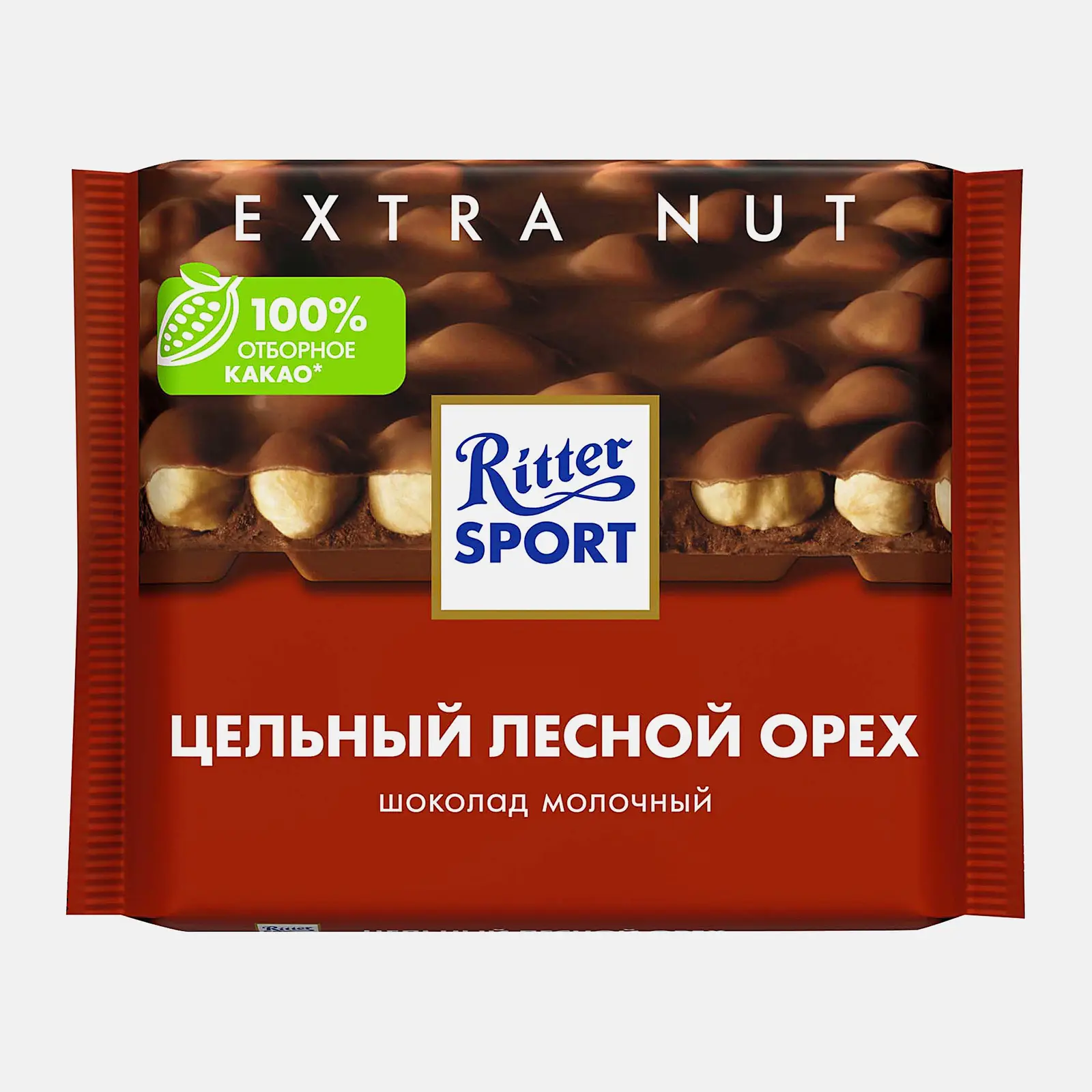 Изображение товара Молочный шоколад Ritter Sport с лесными орехами 100г - высокое качество и натуральный вкус