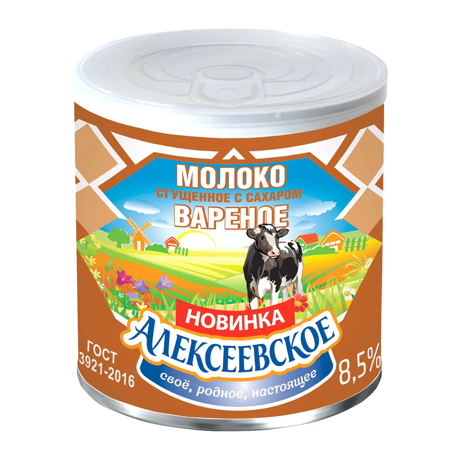 Изображение товара Сгущенное молоко вареное Алексеевское 8.5% 360г