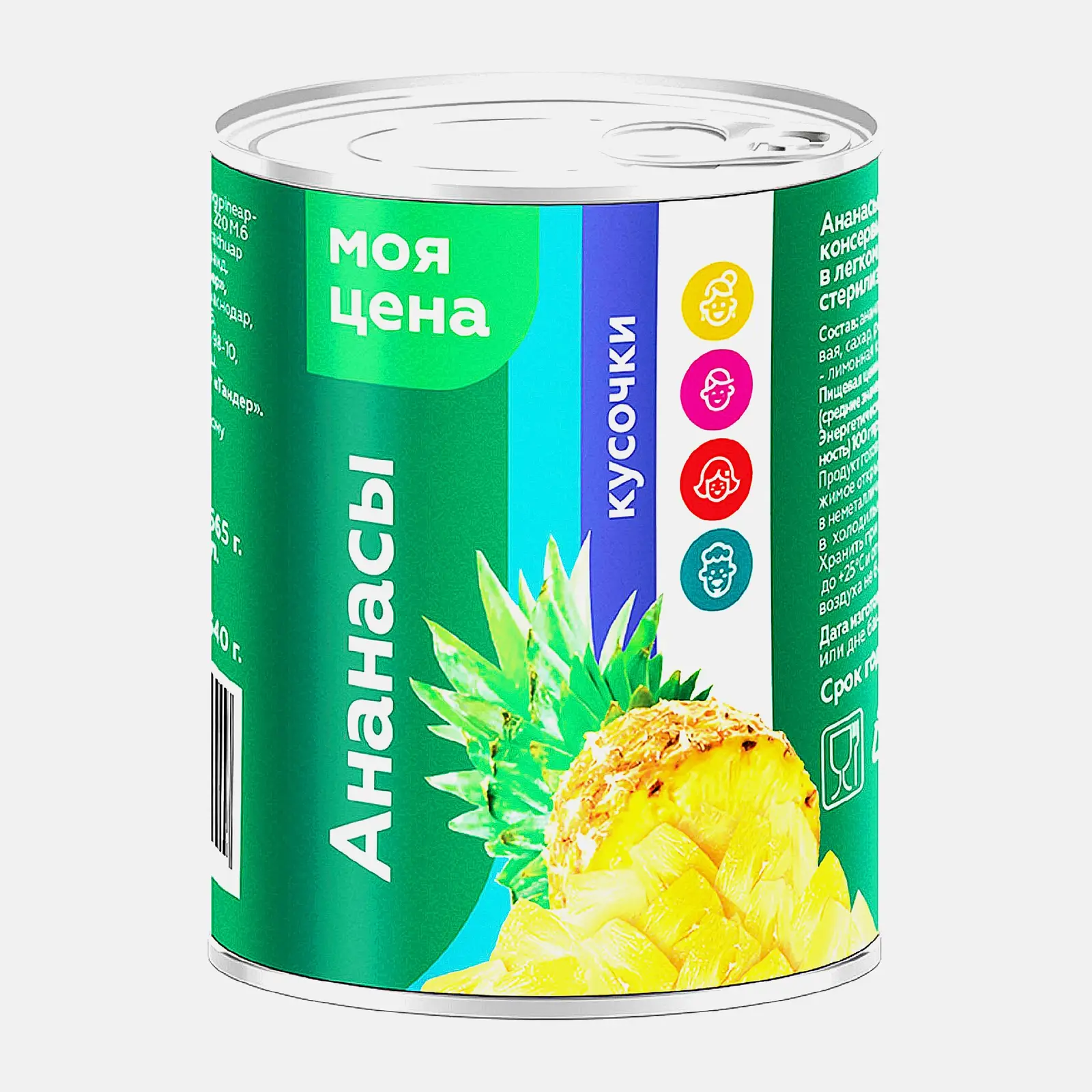 Изображение товара Консервированные кусочки ананаса Моя цена 565г