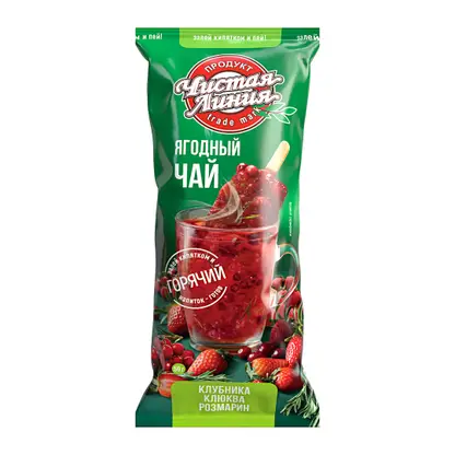 Изображение товара Чай ягодный Чистая Линия Клубника с клюквой и розмарином замороженный 50г