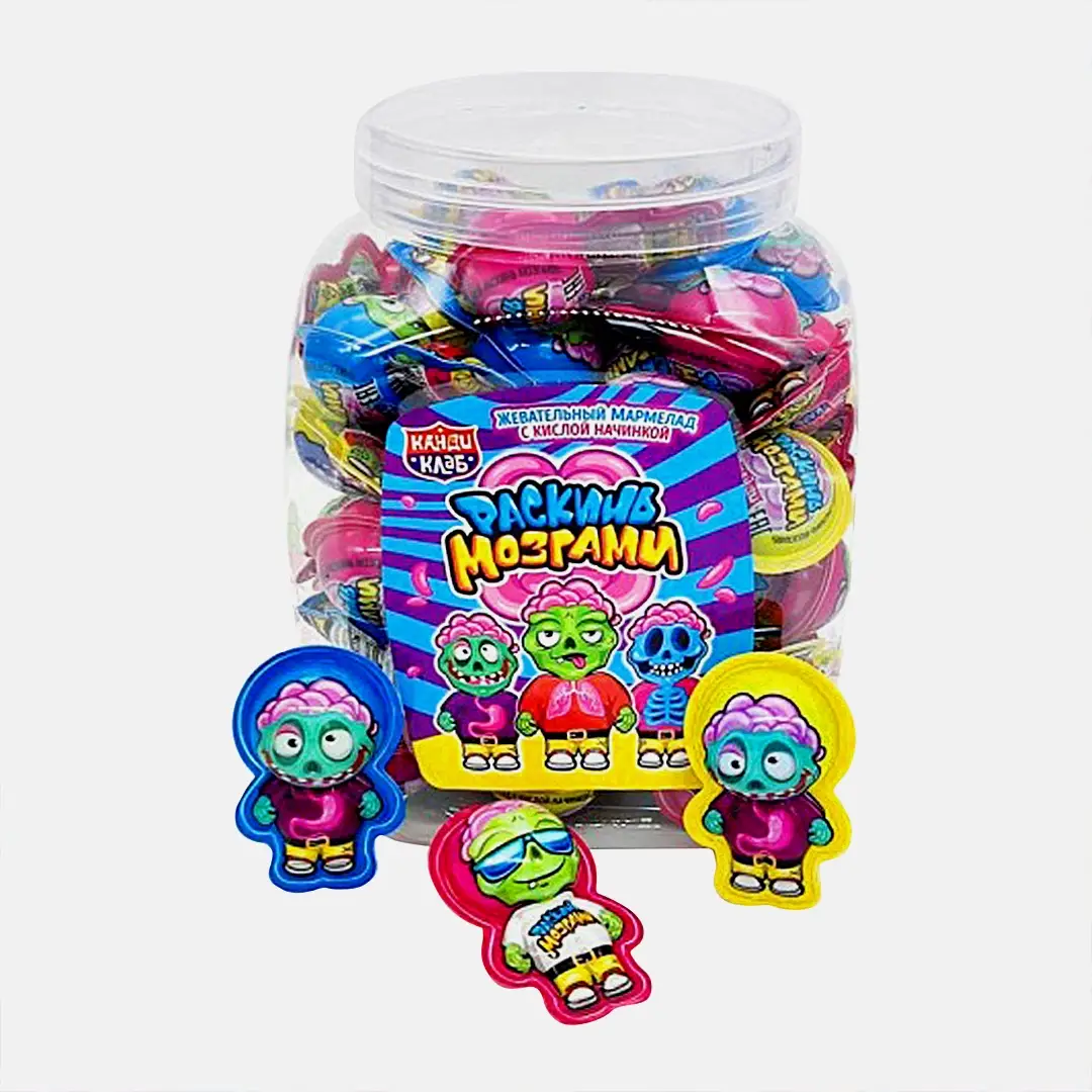 Изображение товара Мармелад Раскинь мозгами с кислой начинкой Канди Клаб 10г в ассортименте