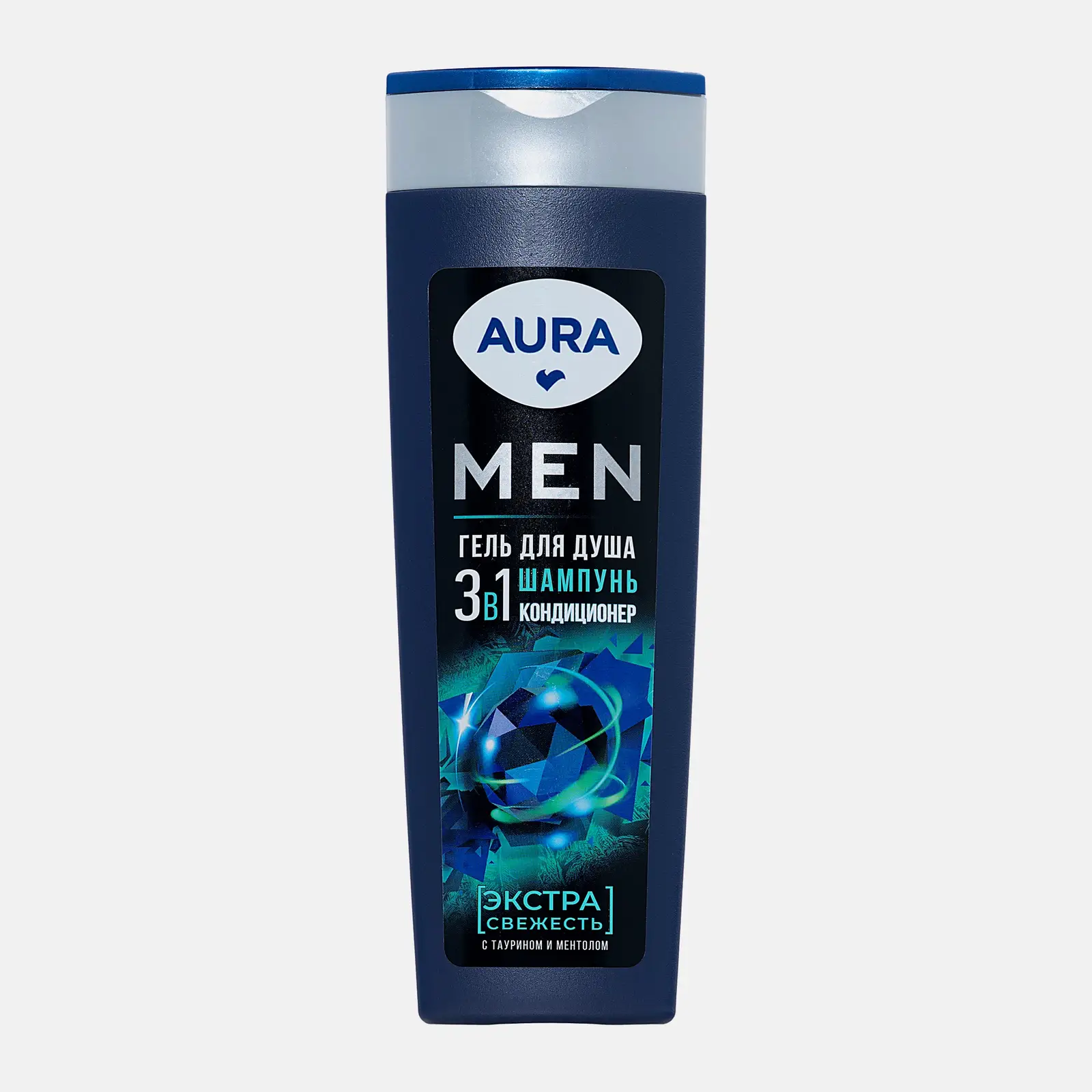 Гель для душа Aura Men 3в1 Экстра свежесть 380мл Гель для душа Aura Men 3в1 Экстра свежесть 380мл
