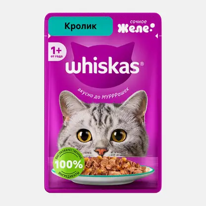 Корм для кошек в желе с кроликом Whiskas 75г