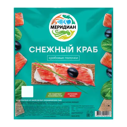 Изображение товара Крабовые палочки Меридиан Снежный краб 200г