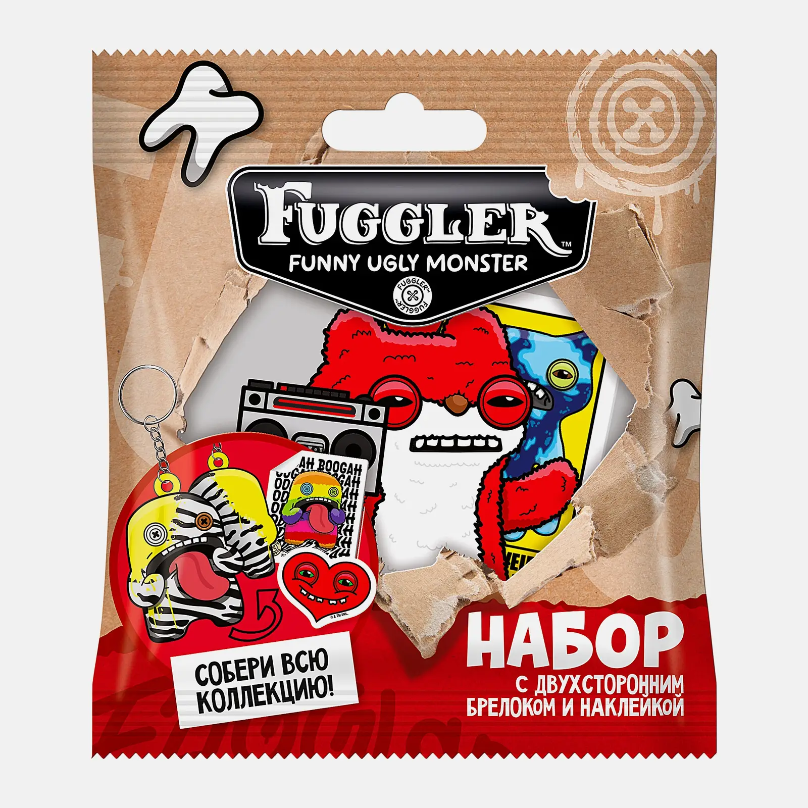 Брелок и стикер во флоупаке Fuggler