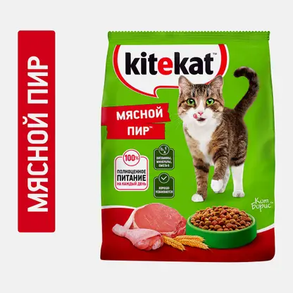 Сухой корм для кошек Мясной пир Kitekat 350г