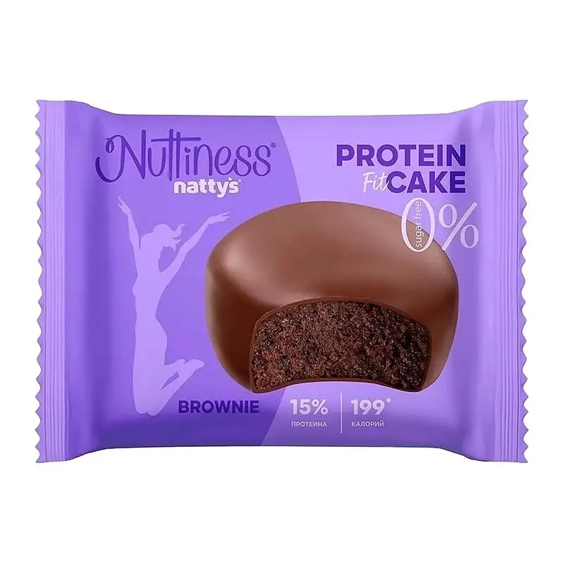 Изображение товара Пирожное в молочном шоколаде Yattys Pro Choco Brownie Cake 50г натуральное десертное лакомство