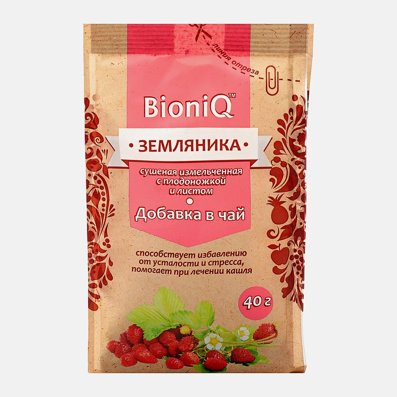 Добавка в чай Земляника Bioniq 40г