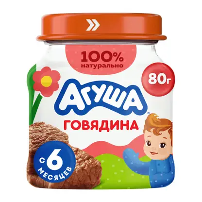 Изображение товара Пюре Агуша Говядина 80г