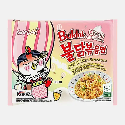 Лапша быстрого приготовления Hot Chicken Cream Carbonara Samyang Buldak 140г