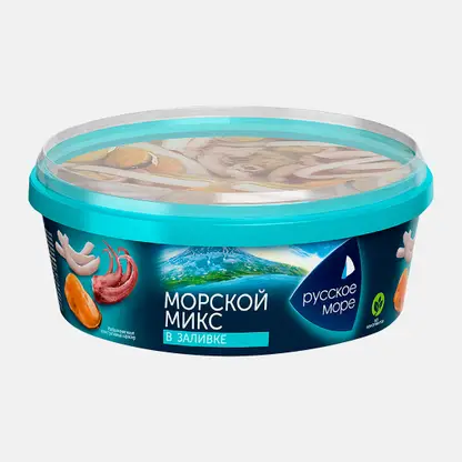Коктейль морепродуктов Русское море Морской микс в заливке 300г