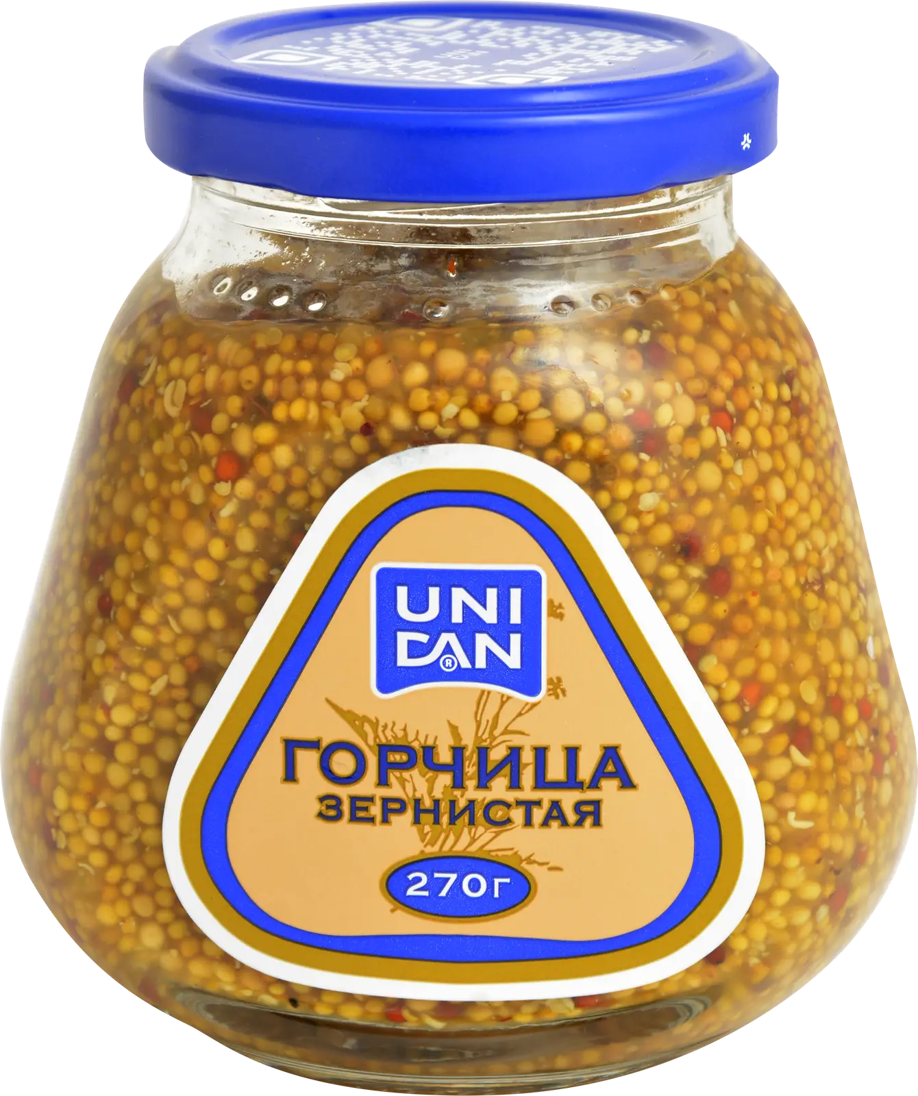 Изображение товара Горчица зернистая Uni Dan 270г - остро-сладкая приправа для блюд
