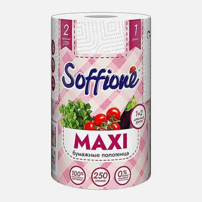 Бумажные полотенца Soffione Maxi 2 слоя 1 рулон