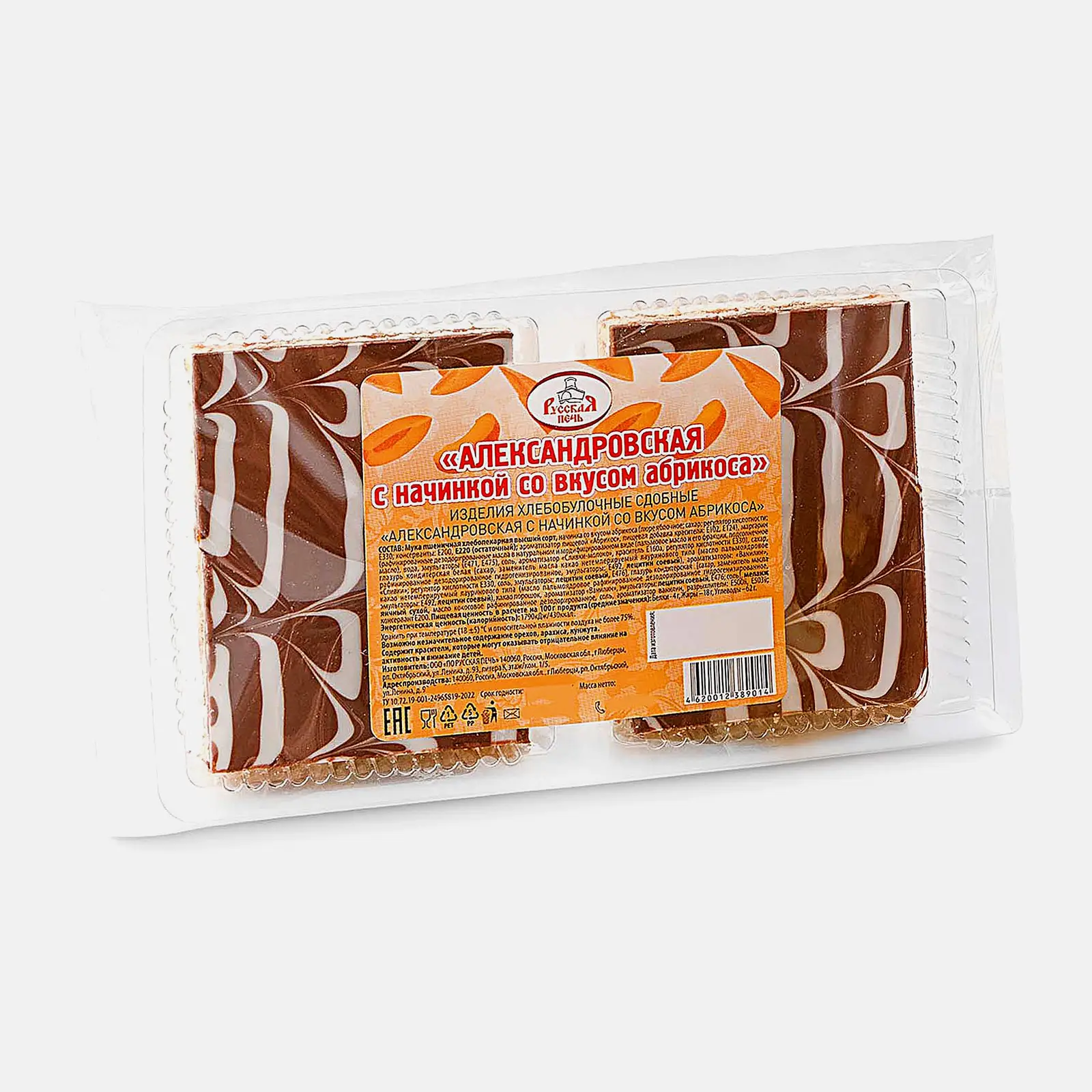Изображение товара Хлебобулочное изделие Александровская с начинкой со вкусом абрикоса 160г