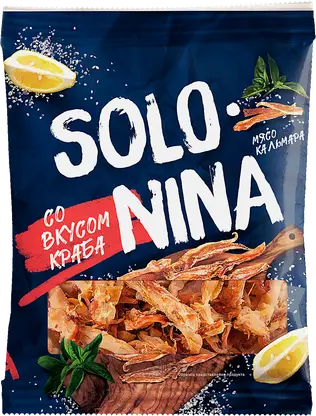 Кальмар Solo Nina со вкусом краба вяленый 70г