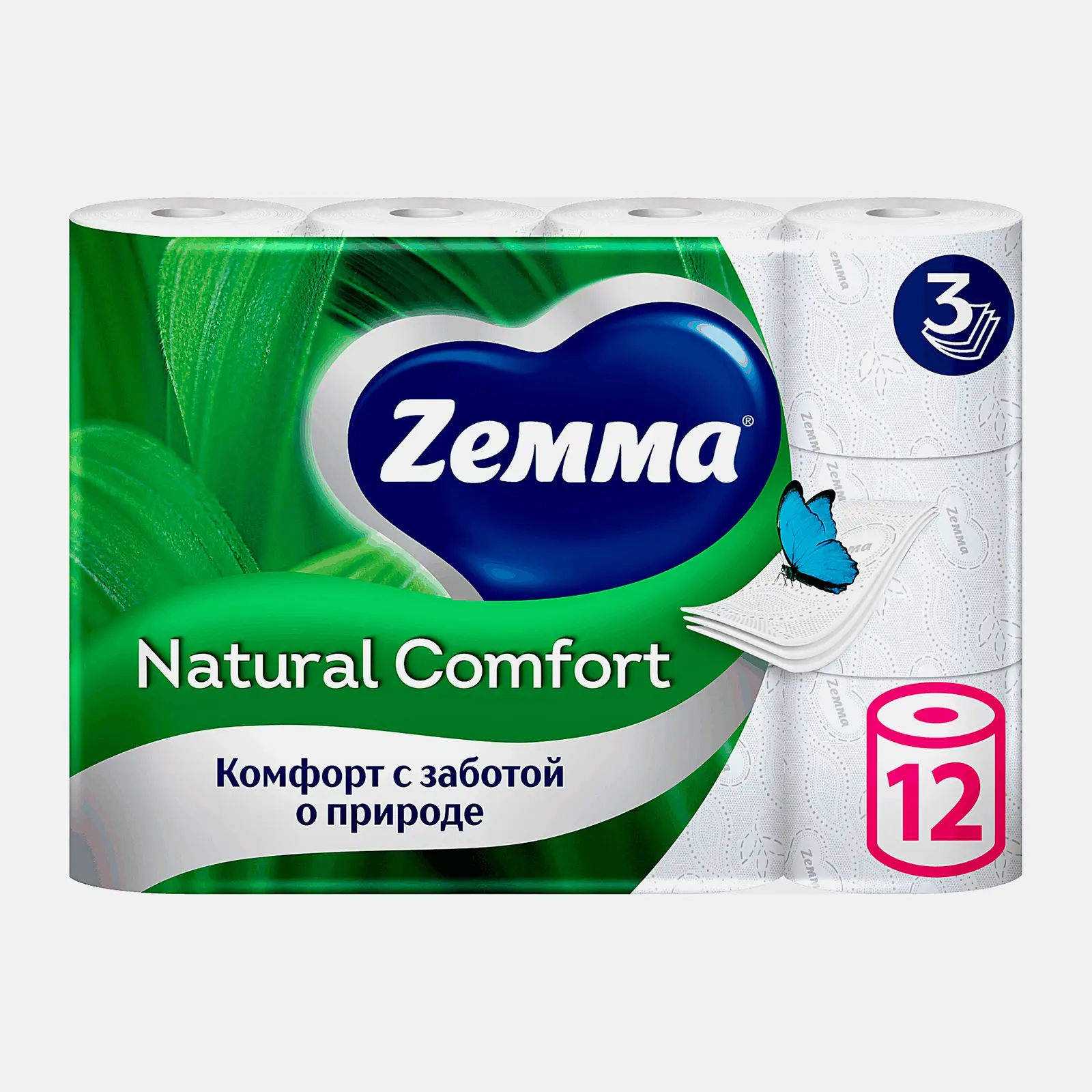 Туалетная бумага Natural Comfort Zemma 12 рулонов 3 слоя Туалетная бумага Natural Comfort Zemma 12 рулонов 3 слоя
