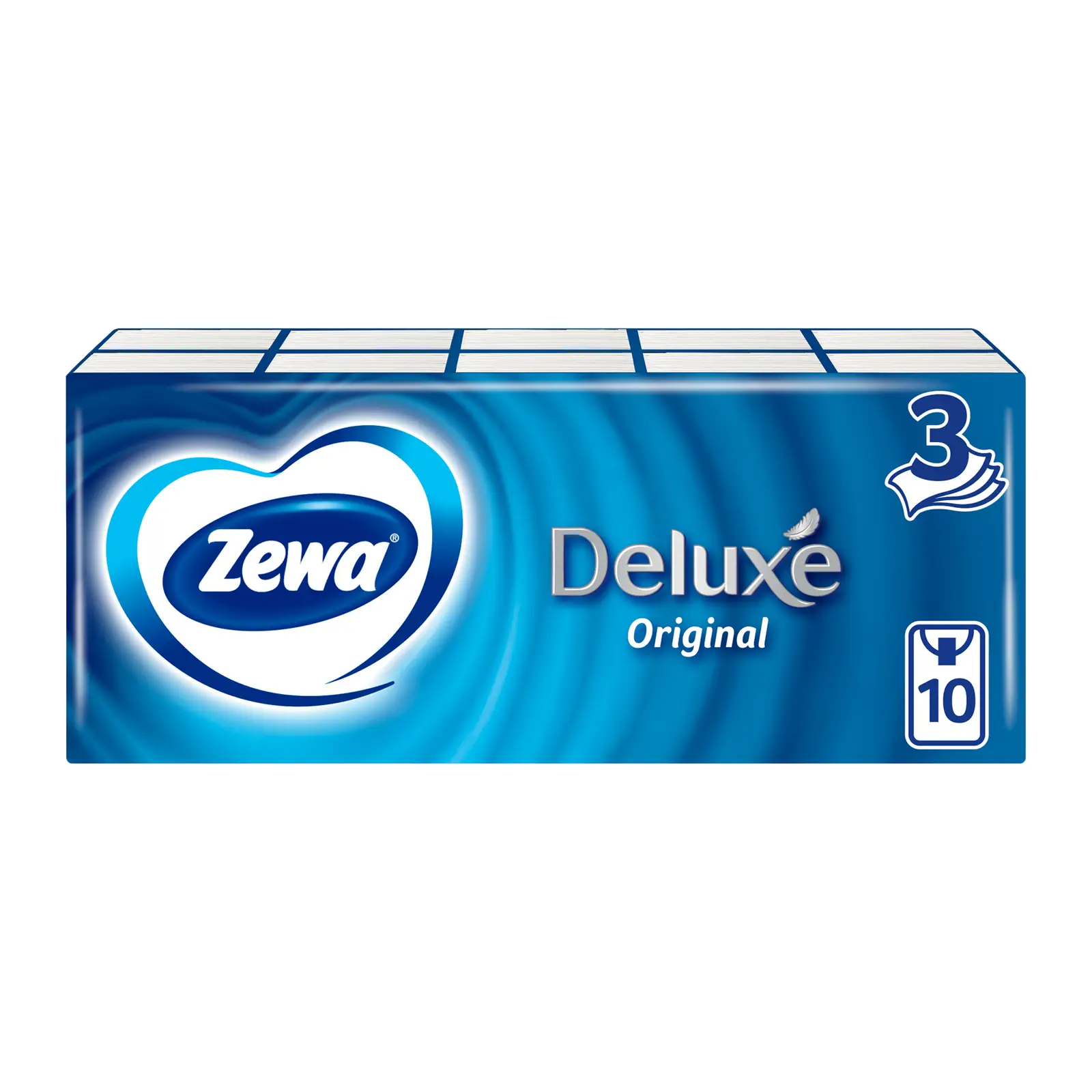 Носовые платочки 3 слоя Zewa Deluxe 10*10шт
