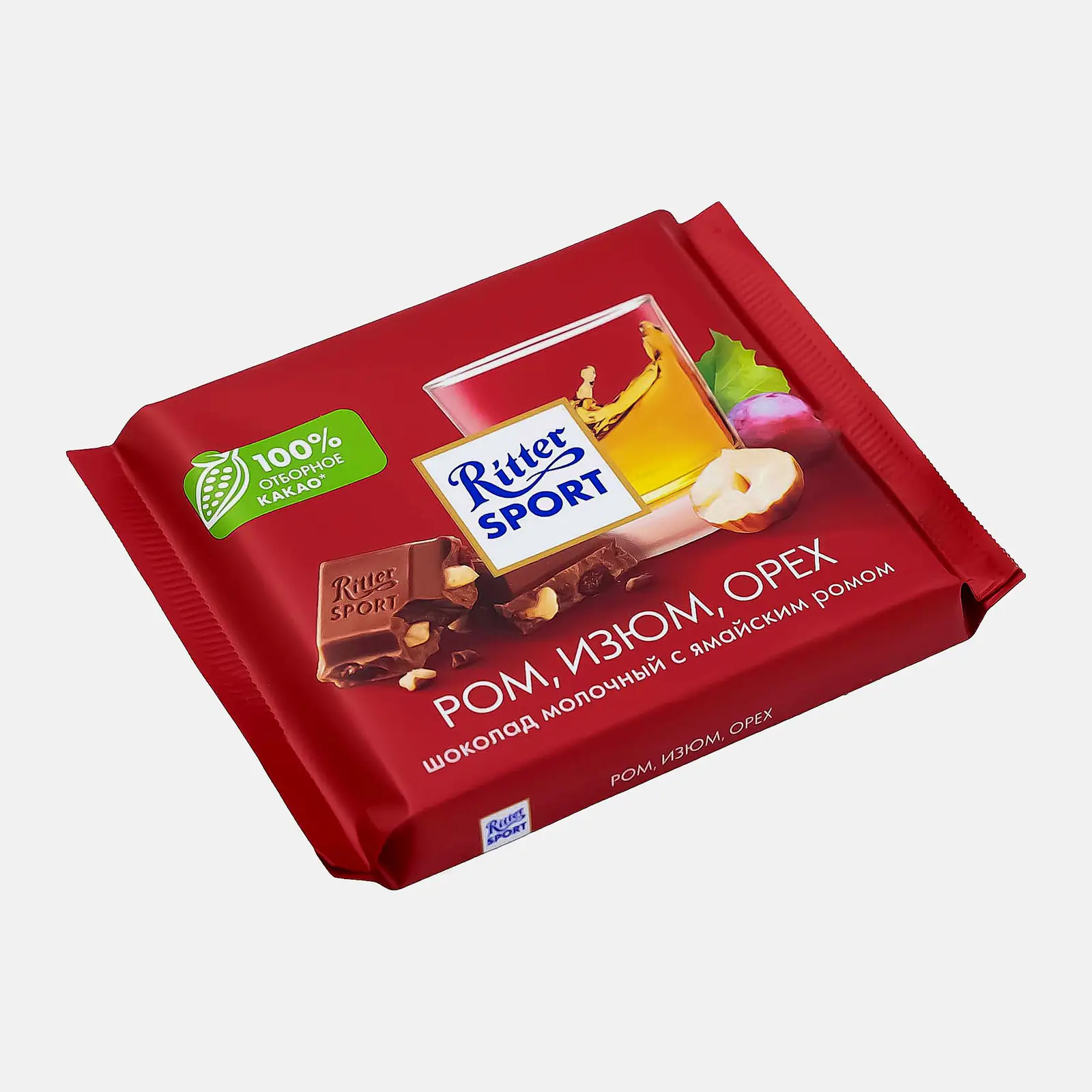 Шоколад Молочный с ромом изюмом и орехами Ritter Sport 100г