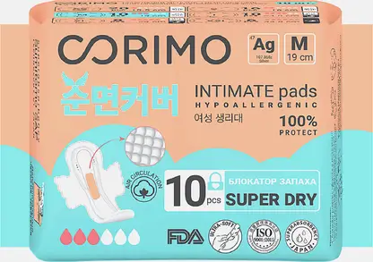 Прокладки женские Corimo Super Dry анатомической формы M 10шт