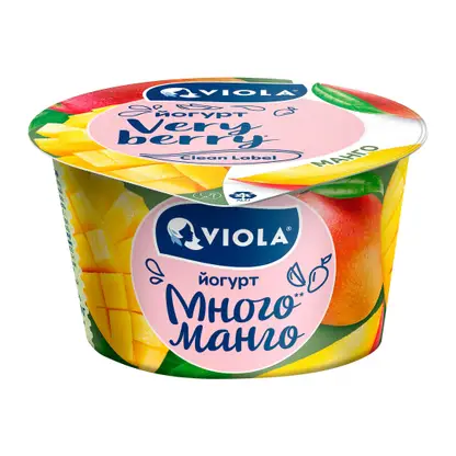 Изображение товара Йогурт Viola Very Berry вязкий манго пастеризованный 2.6% 180г