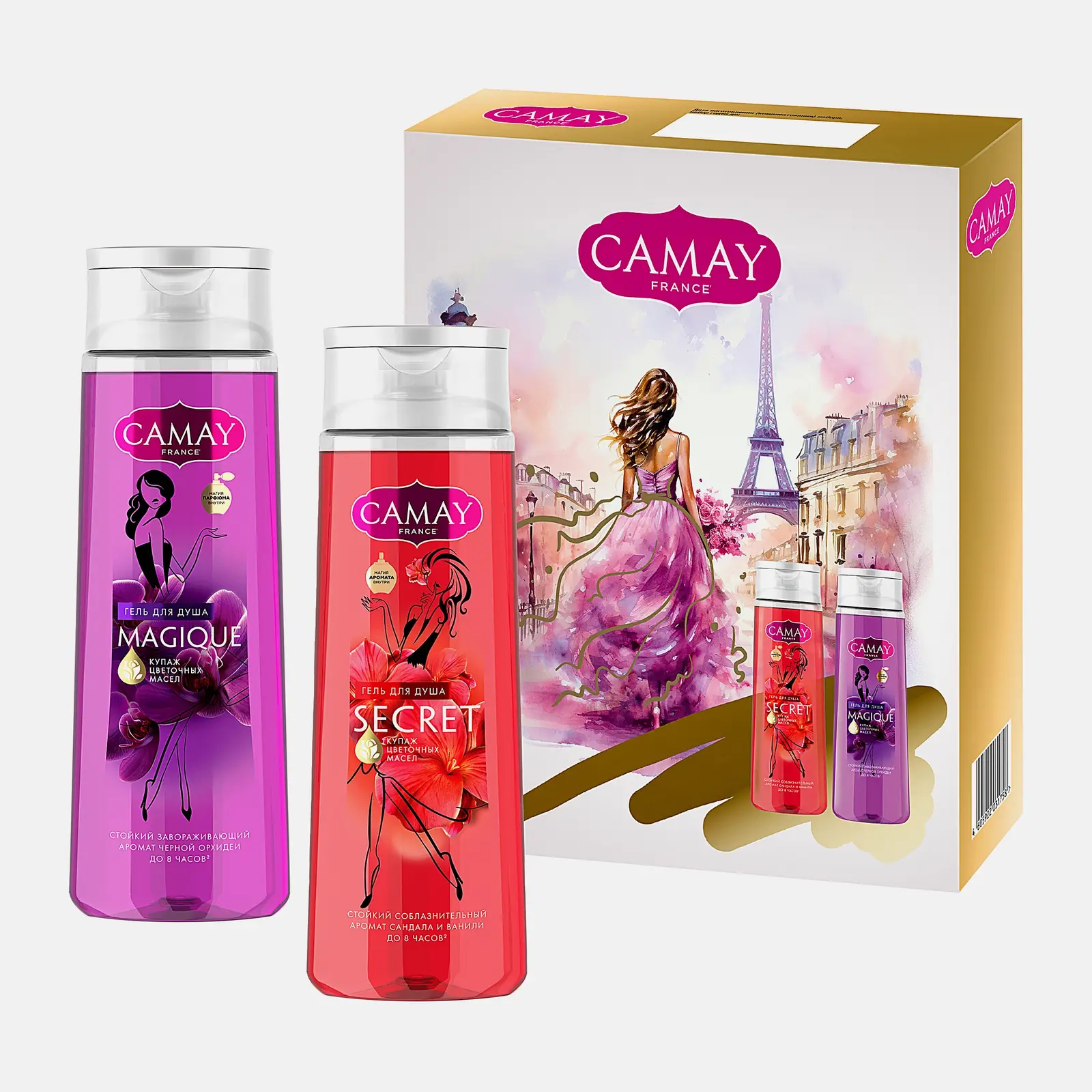 Изображение товара Подарочный набор Camay Магическое заклинание и Тайное блаженство 2х250 мл гели для душа