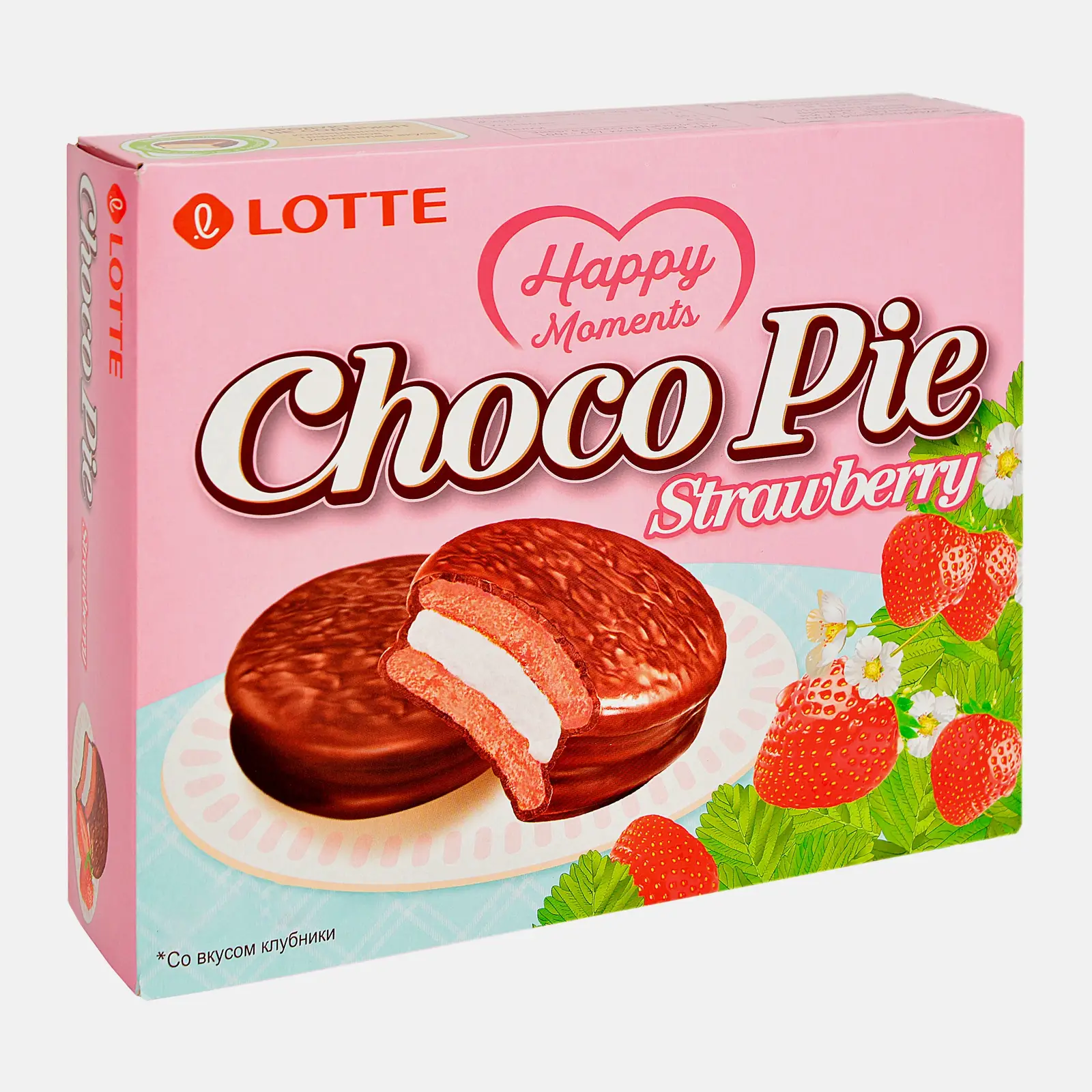 Печенье Choco Pie Strawberry Lotte 12шт*28г
