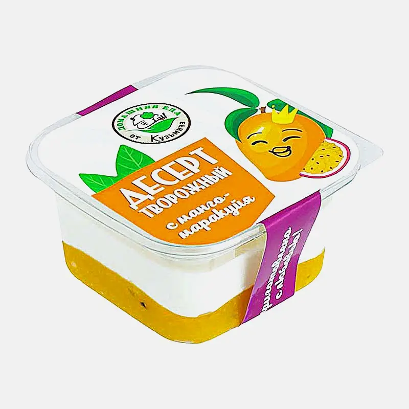 Изображение товара Десерт творожный с манго-маракуйя 180г от Кузьмича