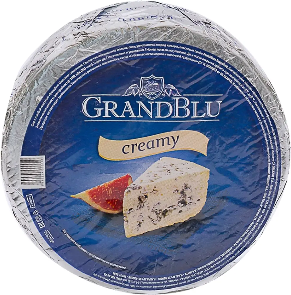 Сыр Grandblu Creamy с голубой плесенью 56% весовой — в каталоге на сайте  сети Магнит | Краснодар