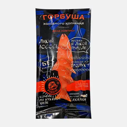 Горбуша Золотая Fishka Акватории филе-ломтики холодного копчения 100г