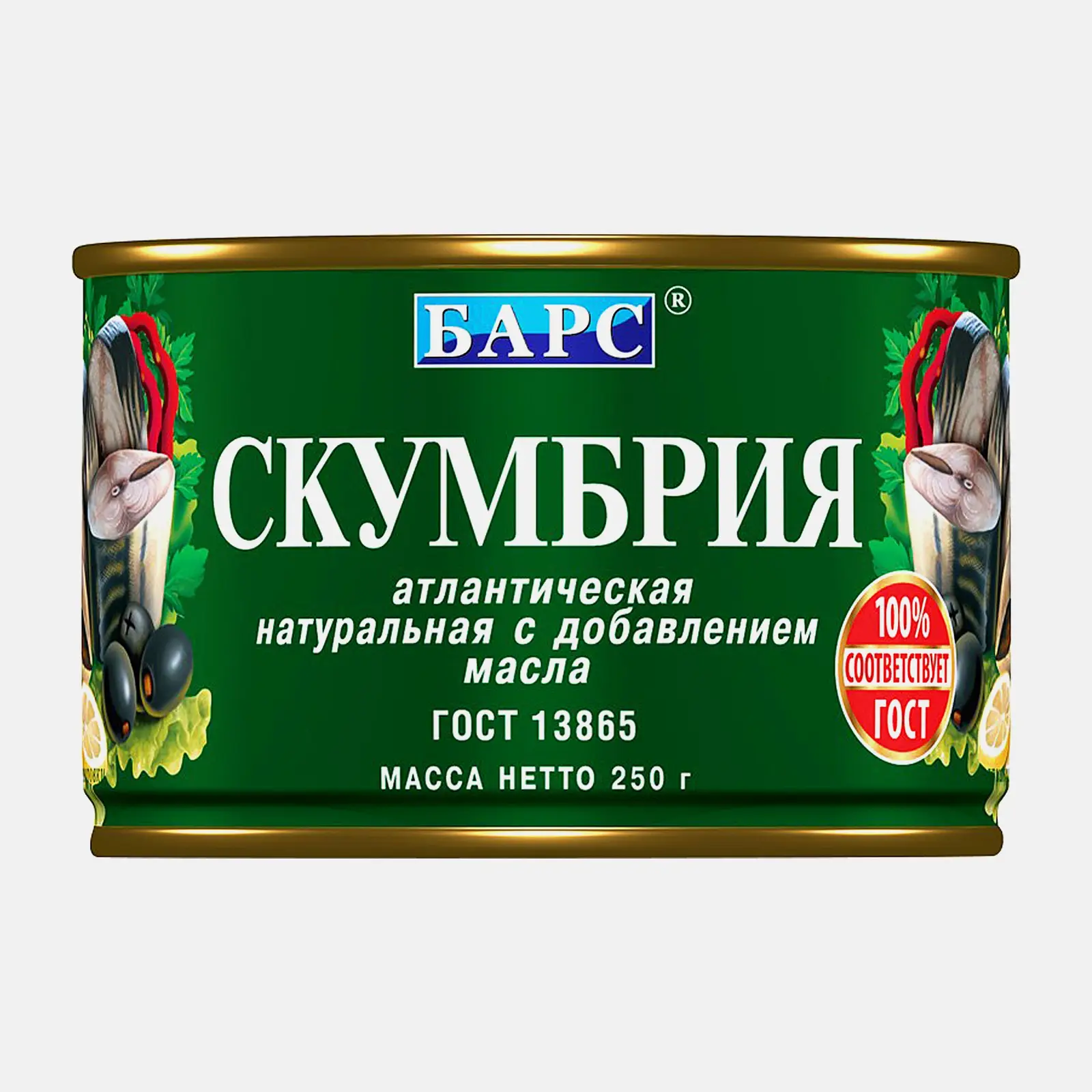 Скумбрия Барс атлантическая натуральная с маслом 250г Скумбрия Барс атлантическая натуральная с маслом 250г