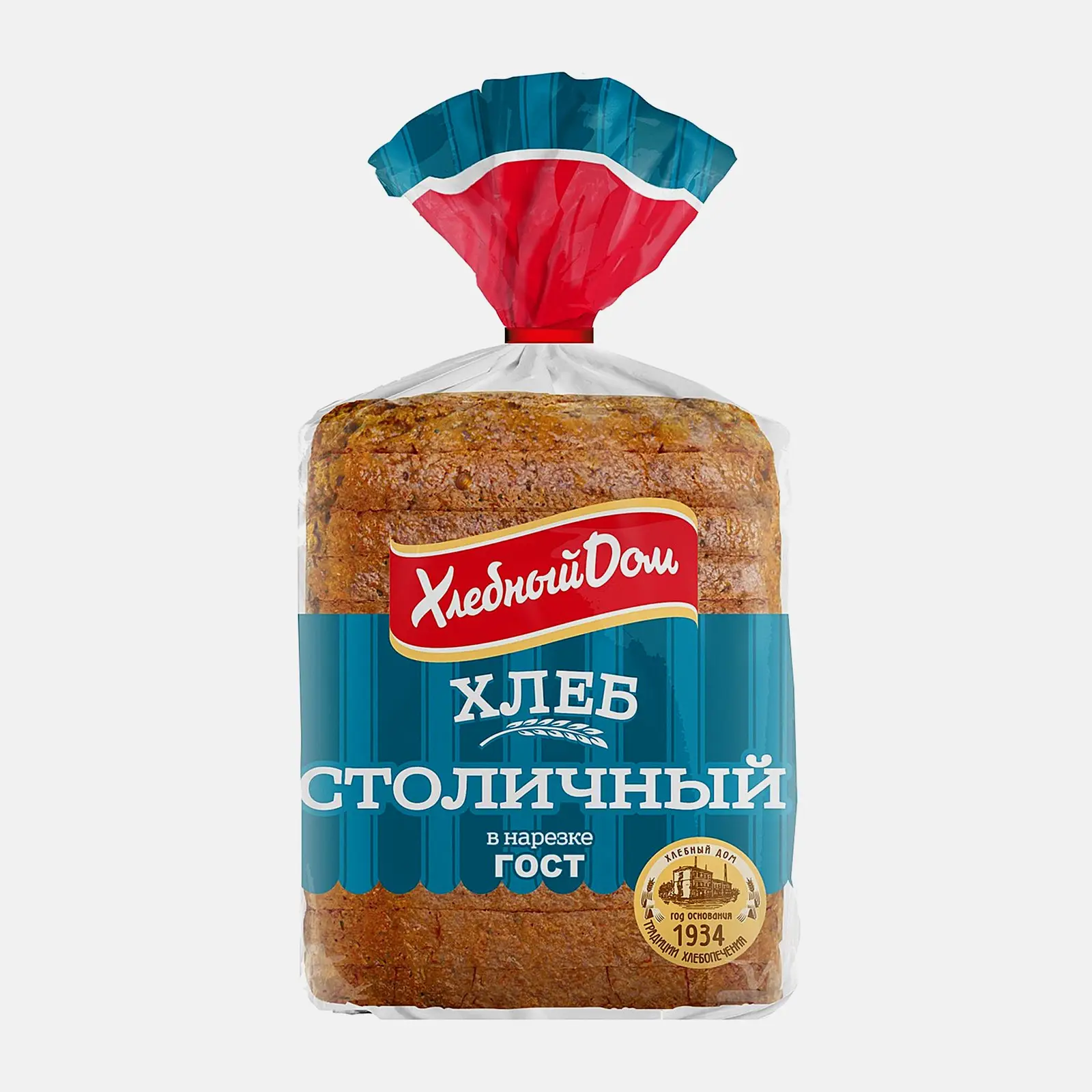 Изображение товара Хлеб Столичный ржано-пшеничный нарезанный Хлебный дом 350г