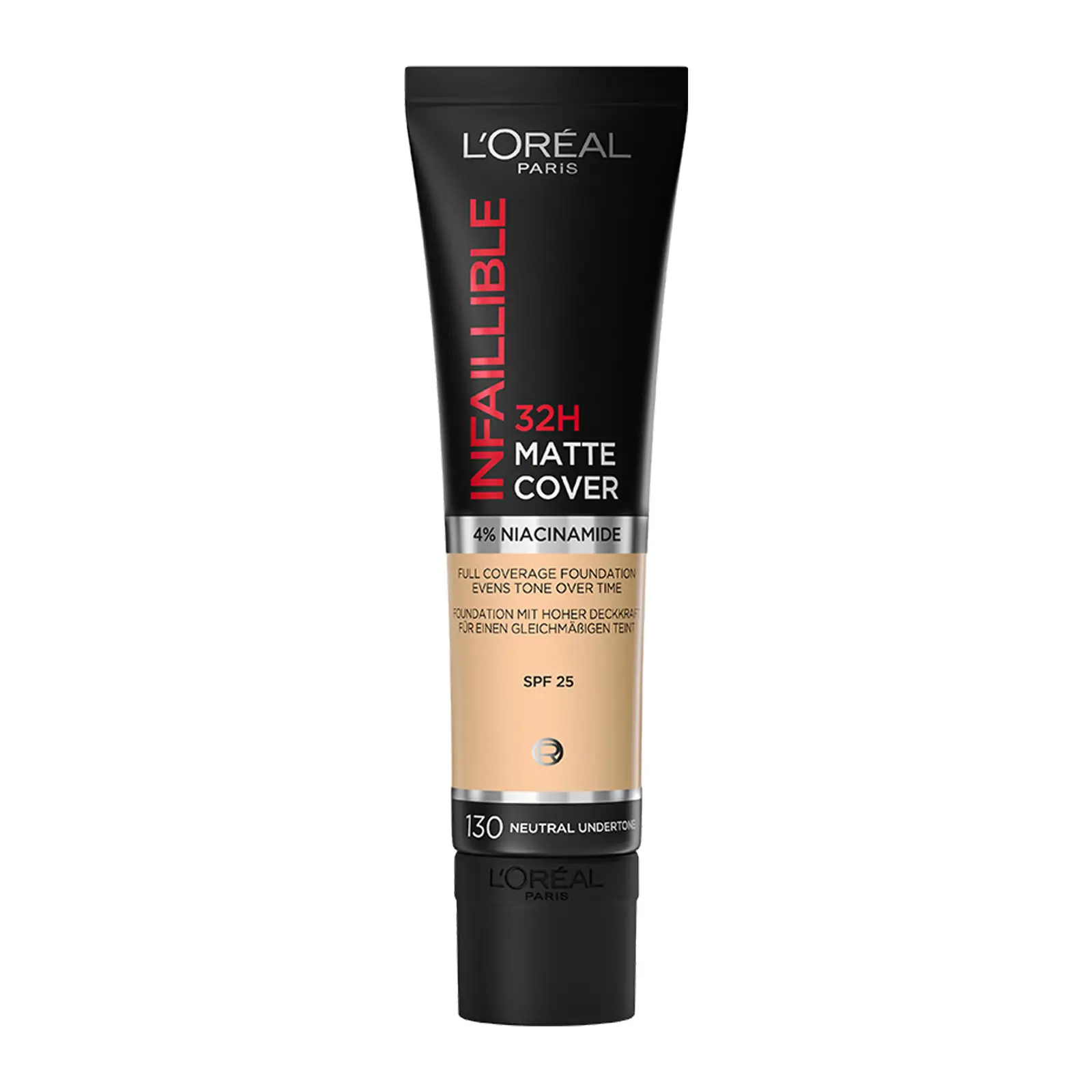 Тональный крем L’Oréal Paris Infaillible ультраматирующий стойкий 32ч Матовое покрытие тон 130
