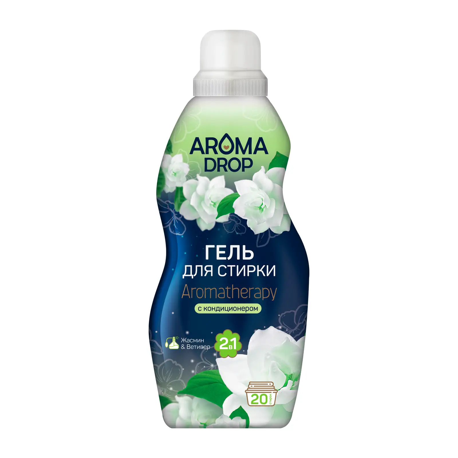 Гель для стирки и кондиционер Aroma Drop Жасмин и ветивер 1л