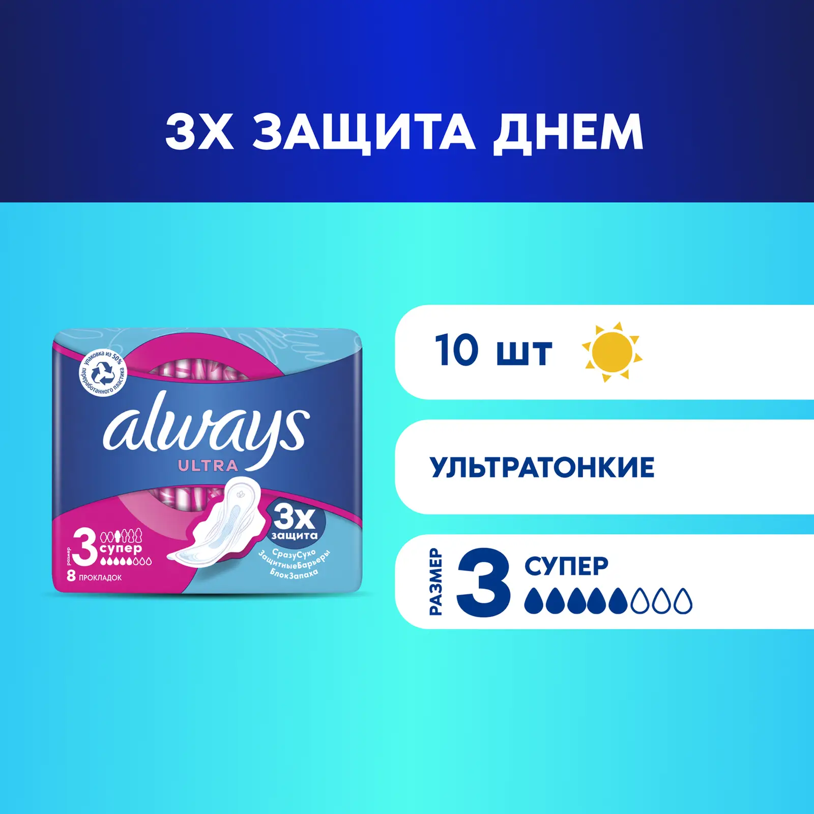 Прокладки Always Ultra Super гигиенические 8шт