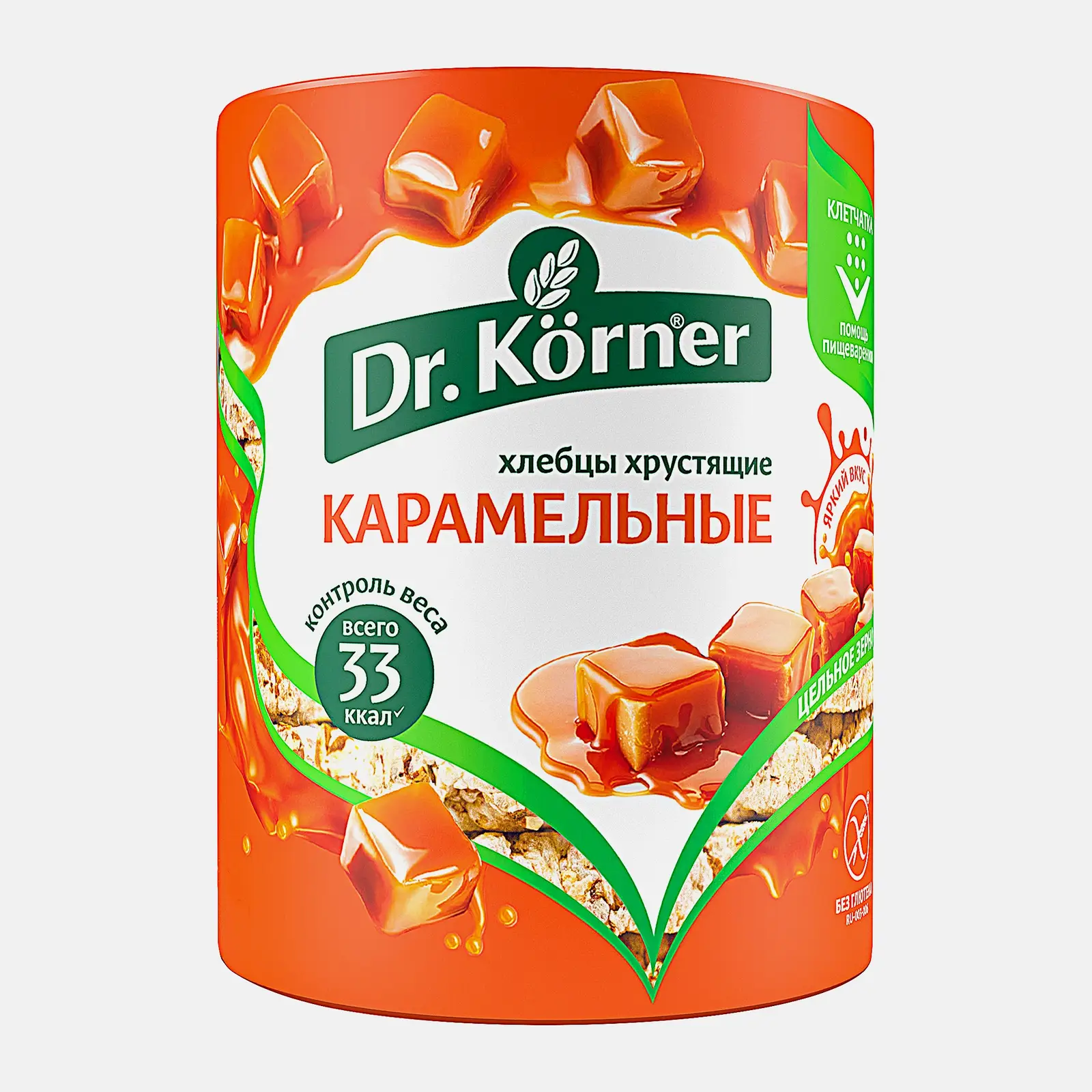 Хлебцы Кукурузно-рисовые Карамельные без глютена Dr.Korner 90г
