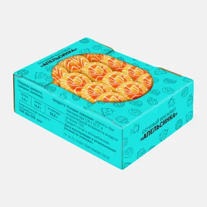Печенье бисквитное со вкусом апельсина в белой глазури Ванюшкины сладости 300г