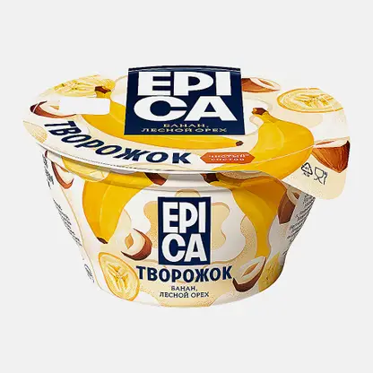 Творожок банан и лесной орех Epica 7.6% 130г
