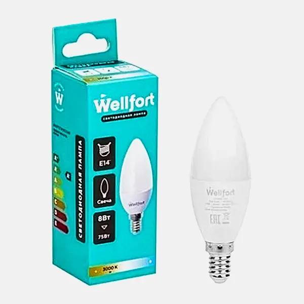 Лампа светодиодная шар 10Вт Е14 тёплый Wellfort