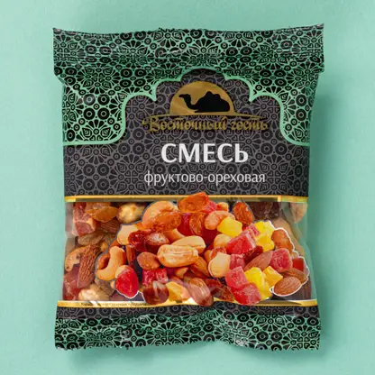 Изображение товара Смесь орехово-фруктовая Восточный Гость 130г - сушёный ананас папайя орехи Изображение товара Смесь орехово-фруктовая Восточный Гость 130г - сушёный ананас папайя орехи